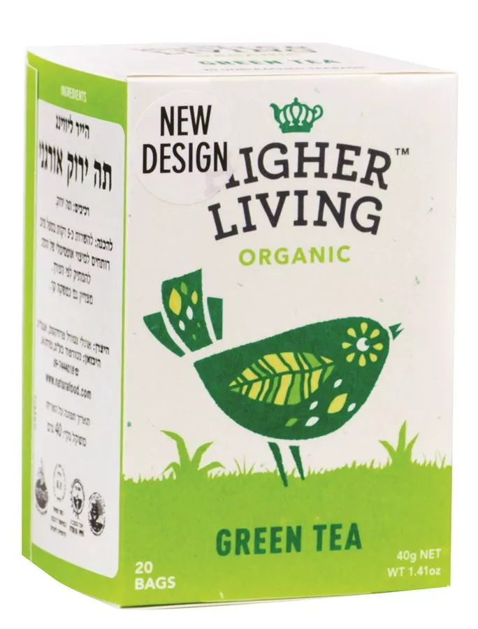 תה ירוק אורגני הייר ליווינג 20 שקיקים Higher Living Green Tea