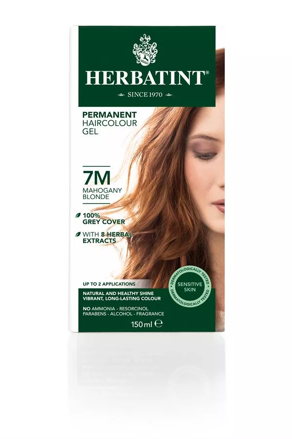 צבע שיער 7M מהגוני בלונד הרבטינט Herbatint Permanent Herbal Haircolour Gel