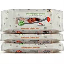 מאמי קר  - מגבונים אקולוגיים מתכלים 72 יחידות 3 אריזות Mommy Care Biodegradable Eco Baby Wipes כליל הטבע