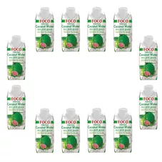 מי קוקוס בתוספת גויאבה פוקו  12 יחידות * 330 מ"ל Foco Coconut Water With Pink Guava כליל הטבע