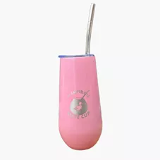 כוס מאטה עם מכסה + בומביג'ה מתנה צבע ורוד כליל הטבע