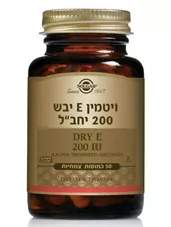 ויטמין E טבעי בתוספת תערובת טוקופרולים 200 יחב"ל סולגאר 50 כמוסות Vitamin E Solgar כליל הטבע