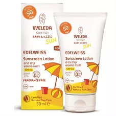 קרם פנים להגנה מהשמש SPF 50 וולדה 50 מ"ל Weleda Edelweiss Sunscreen Lotion כליל הטבע