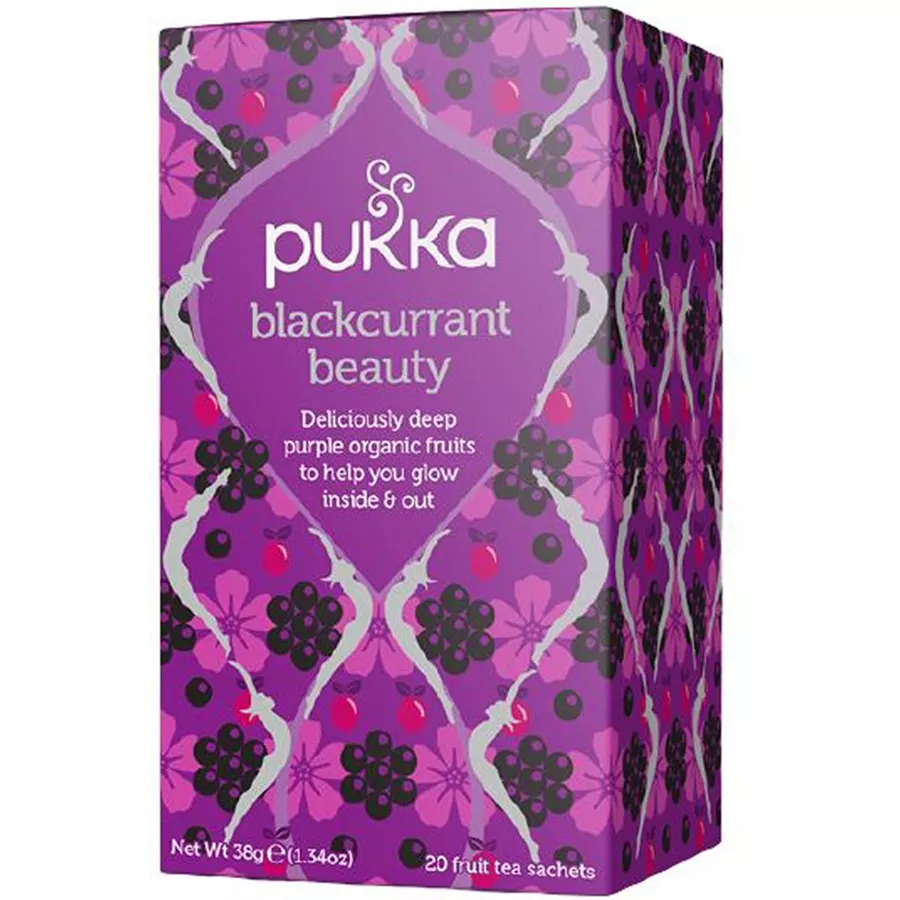 פוקה - תה חליטת יופי ענבי השועל 20 שקיקים 38 גרם Pukka BLACKCURRANT BEAUTY