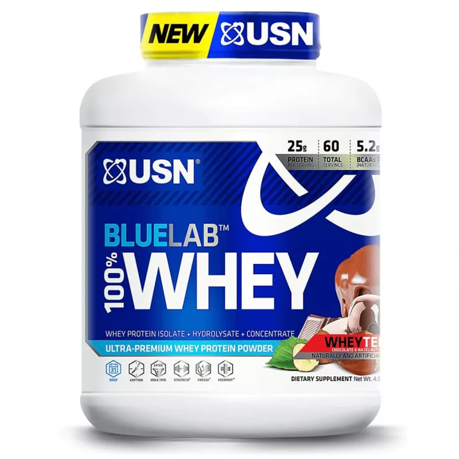 אבקת להכנת משקה חלבון בטעם שוקולד נוטלה - USN WHEY TELLA