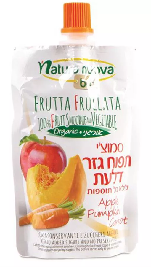 סמוצ'י תפוח גזר דלעת נטורה נובה 100 גרם Natura nuova