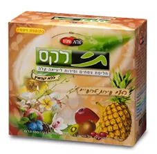תי לקס בטעם פירות טרופיים סודות המזרח מכיל 40 שקיקים  * 2.5 גרם Tea Lax כליל הטבע