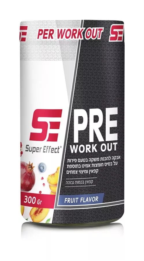 סופר אפקט pre work out בטעם פירות יער 300 גרם SUPER EFFECT PRE WORK OUT FRUIT FLAVOR