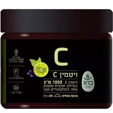 ברא צמחים ויטמין C בטעם לימון מ"ג 1000 בשילוב סמבוק שחור ביופלבנואידים ואבץ 200 גרם BARA כליל הטבע