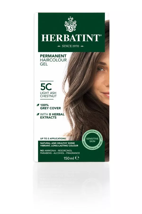 צבע שיער 5C ערמוני אפור בהיר הרבטינט Herbatint Permanent Herbal Haircolour Gel