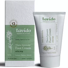 קרם רגליים אכילאה, הדס ועץ התה לבידו 120 מ"ל Lavido Foot Cream כליל הטבע