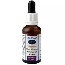 תמיסת תערובת ויטמינים 30 מ"ל - ביוקר BioCare Vitasorb Multi Vitamins כליל הטבע