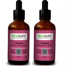 חומצה פולית טבעית - אקוסאפ זוג  2*60 מ"ל  EcoSupp Bio Folate כליל הטבע