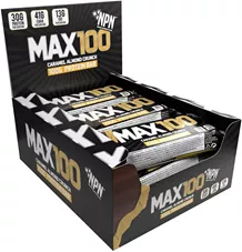 מארז 12 יח חטיף חלבונים עם קרמל ושקדים 100 גרם MAX100 CARAMEL ALMOND CRUNCH כליל הטבע
