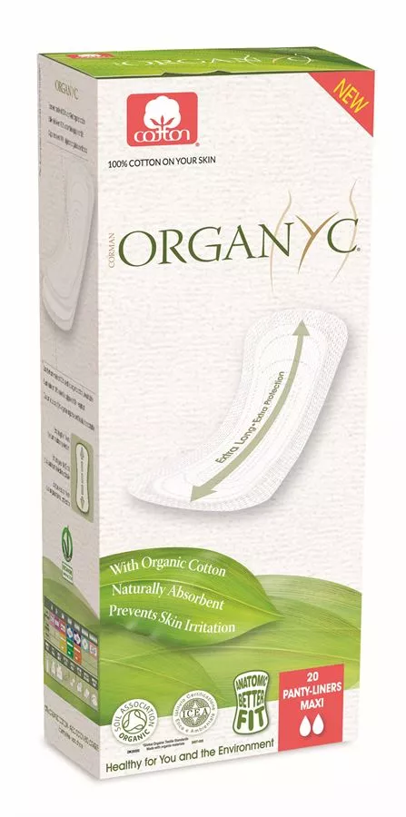 מגן תחתון אקולוגי אורגניק 20 יחידות Organyc Panty-Liners Maxi