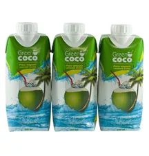 שלישית מי קוקוס אורגני  נטורפוד 3*330 מ"ל Green Coco כליל הטבע