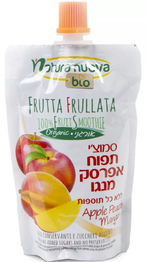 סמוצ'י תפוח אפרסק ומנגו אורגניים נטורה נובה 100 גרם Natura nuova