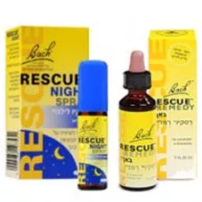 רסקיו יום טיפות 10 מ"ל רסקיו לילה ספריי 10 מ"ל  Rescue Remedy+Night כליל הטבע