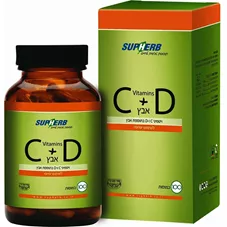 סופהרב - ויטמיני C + D בתוספת אבץ 100 כמוסות 67.5 גרם Supherb C+D Vitamins כליל הטבע