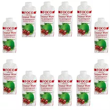 מי קוקוס בתוספת רימון פוקו 12 יחידות *330 מ"ל Foco Coconut Water With pomegranate כליל הטבע