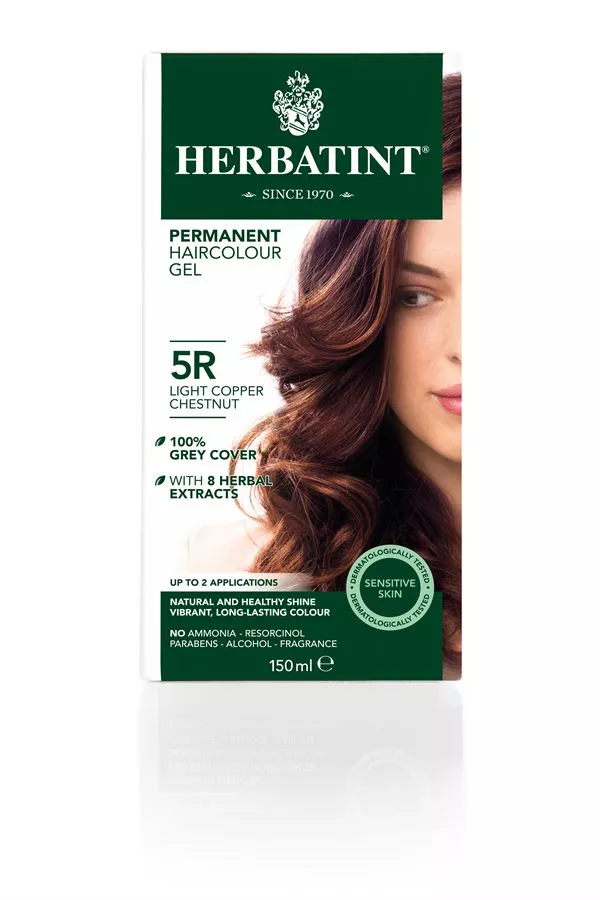 צבע שיער 5R נחושת ערמוני בהיר הרבטינט Herbatint Permanent Herbal Haircolour Gel