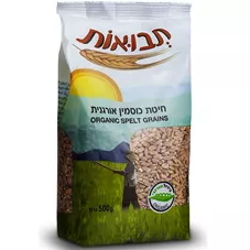 תבואות חיטת כוסמין אורגנית 500 גרם  Tvuot Organic Spelt Grains כליל הטבע
