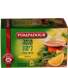 פומפדור - מנטה לימון חליטת צמחים ללא קפאין  20 שקיקי תה POMPADOUR כליל הטבע