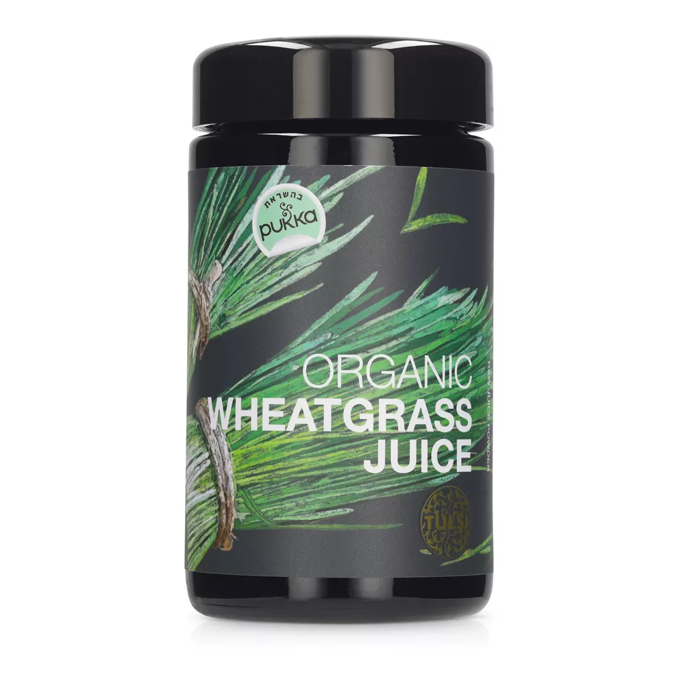 אבקת מיץ עשב חיטה טולסי בהשראת פוקה  TULSI  Wheat Grass Powder