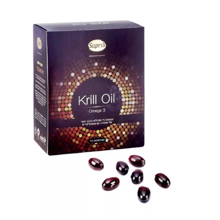 שמן קריל אומגה 3 סופריל 60 כמוסות ג'ל Suprill Krill Oil Omega 3