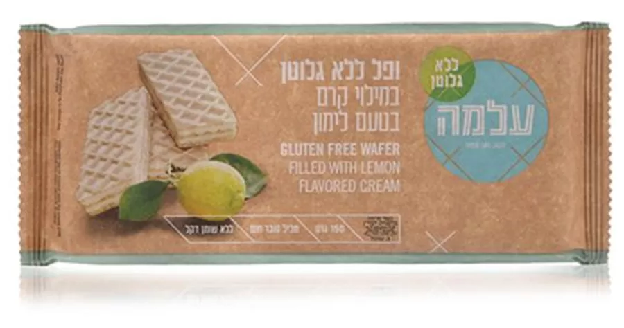 ופל במילוי קרם בטעם לימון עלמה 150 גרם Alma Wafer