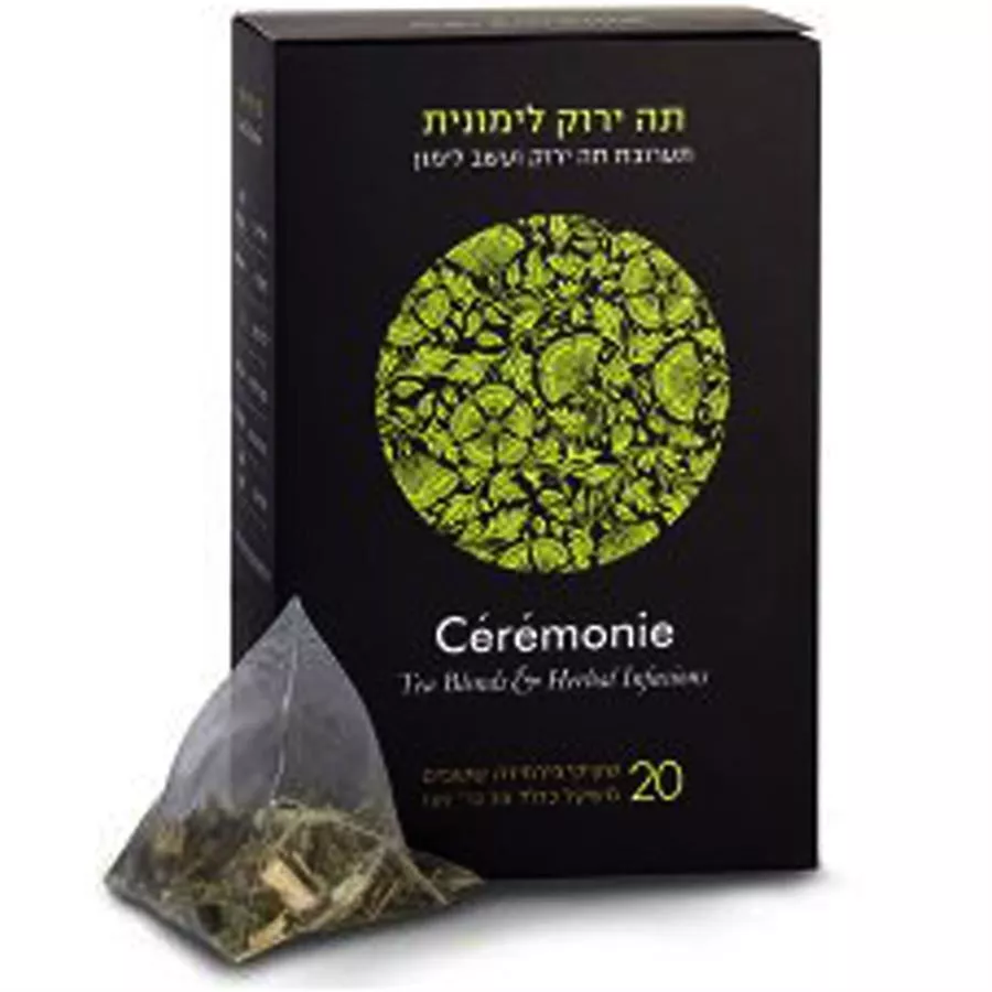 סרמוני תה - תה ירוק לימונית ולואיזה 30 גרם 20 שקיקי פירמידה Ceremonie Citronella Green Tea