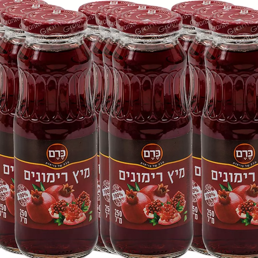 כרם - מיץ רימונים 100% טבעי 12 יחידות  12*250 מ