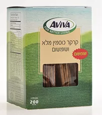 קרקר כוסמין מלא ושומשום אביבה 200 גרם Aviva Whole Spelt & Sesame Cracker כליל הטבע