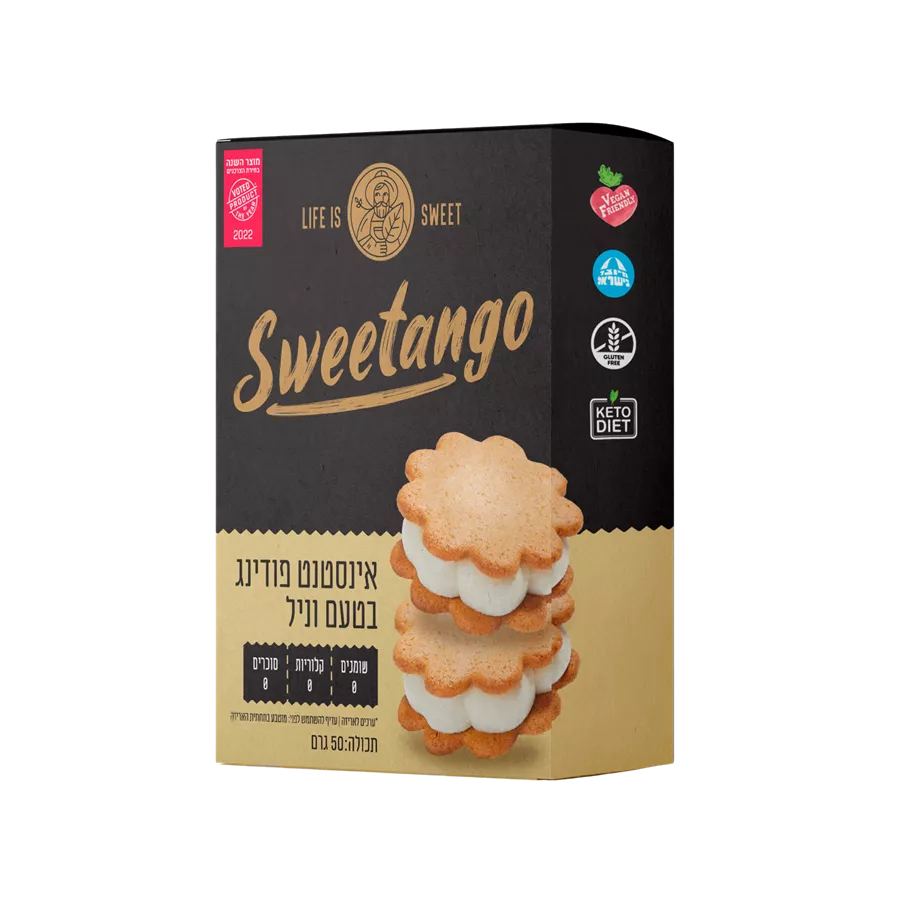 אינסטנט פודינג בטעם וניל  - סוויטנגו  50 גרם           Sweetango Vanilla Instant Pudding