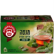 פומפדור - מנטה חליטת צמחים ללא קפאין 45 גרם 20 שקיקי תה POMPADOUR כליל הטבע