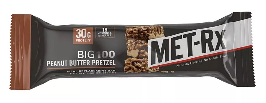 מטרקס ביג-100 בטעם פרצל חמאת בוטנים 100 גרם MET-RX BIG-100 PEANUT BUTTER PRETZEL