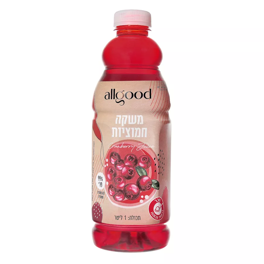 מיץ חמוציות טבעי  אול גוד Cranberry Juice ALL GOOD