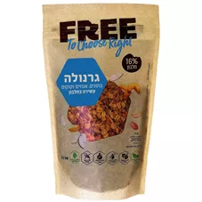 גרנולה בוטנים אגוזים קוקוס 300 גרם FREE כליל הטבע