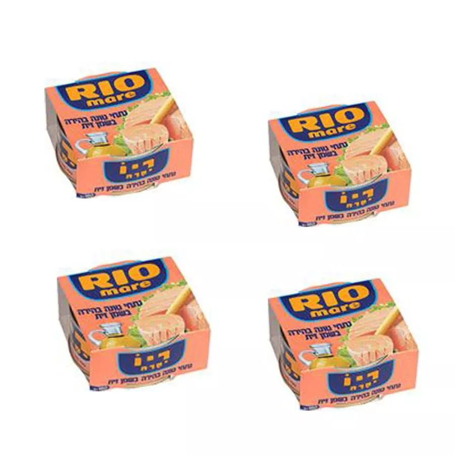 נתחי טונה בהירה בשמן זית ריו מאר 80 גרם  4 חבילות Rio Mare