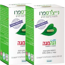 נייצ'רספרו - אומגה 3 צמחית וגה מגה זוג  2*60 כמוסות Nature'sPro Vega Mega כליל הטבע
