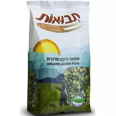 תבואות אפונה ירוקה אורגנית 500 גרם  Tvuot Organic Green Peas כליל הטבע