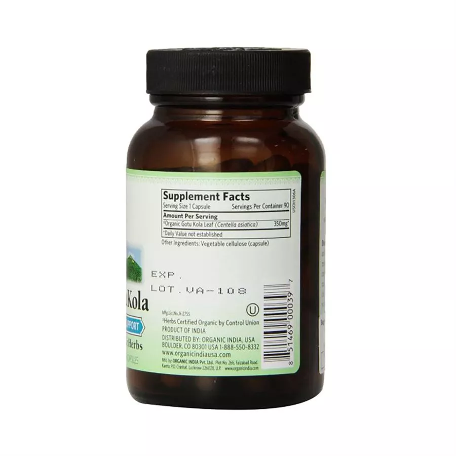 אורגניק אינדיה ברהמי גוטוקולה 60 קפסולות Organic India Brahmi - Gotu Kola