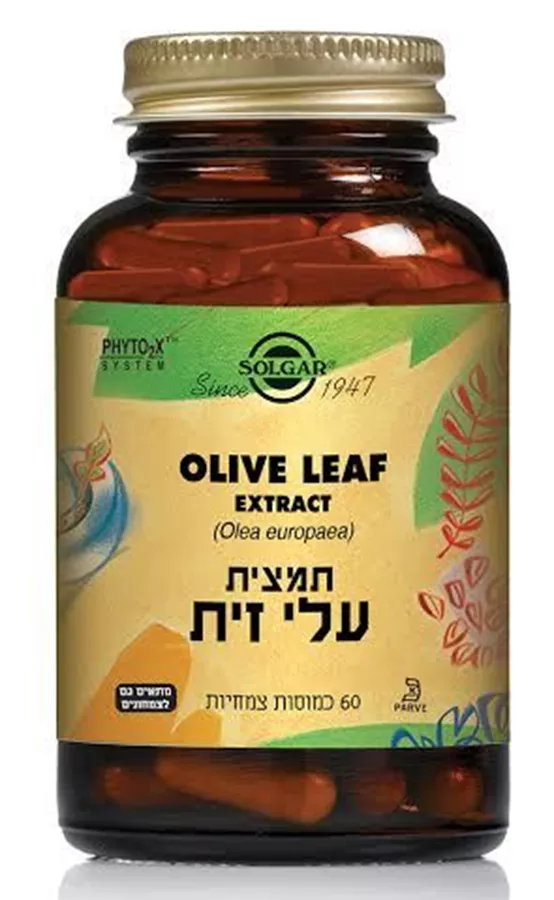 תמצית עלי זית סולגאר 60 כמוסות Olive Leaf Solgar