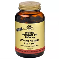 שמן נר הלילה 1300 מ"ג סולגאר 30 כמוסות Evening Primrose Oil Solgar כליל הטבע